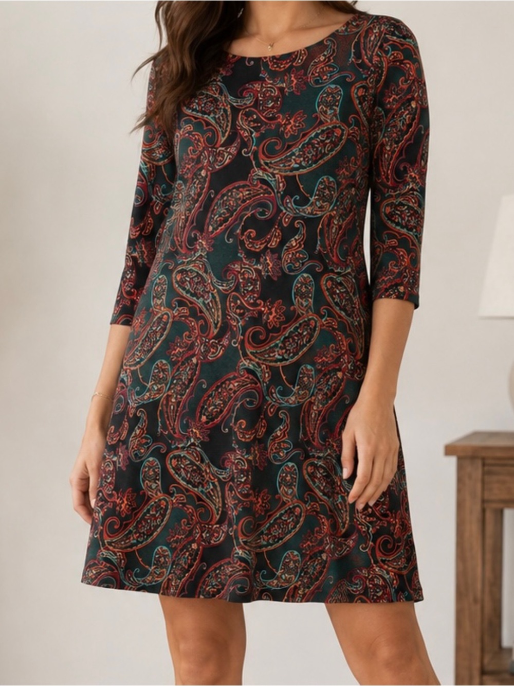 Jessica Howard Paisley Knit Dress L NWT